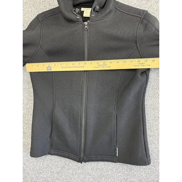 ExOfficio Jacket Womens Medium Black Hooded Full Zip Fleece Travel Outdoor Warm - Picture 4 of 7